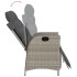 Sillón reclinable de jardín con reposapiés ratán PE gris