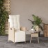 Sillón reclinable de jardín con reposapiés ratán PE