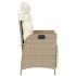 Sillón reclinable de jardín con reposapiés ratán PE