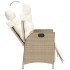 Sillón reclinable de jardín con reposapiés ratán PE