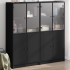 Estantería con puertas madera de ingeniería negro 136x37x142