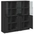Estantería con puertas madera de ingeniería negro 136x37x142