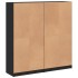 Estantería con puertas madera de ingeniería negro 136x37x142