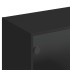 Estantería con puertas madera de ingeniería negro 136x37x142