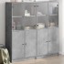 Estantería con puertas madera de ingeniería gris 136x37x142