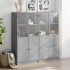 Estantería con puertas madera de ingeniería gris 136x37x142