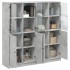 Estantería con puertas madera de ingeniería gris 136x37x142