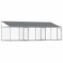 Jaula de perros techo y puertas acero galvanizado gris 6x2x2