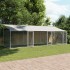 Jaula de perros techo y puertas acero galvanizado gris 6x2x2