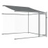 Jaula de perros techo y puertas acero galvanizado gris 6x2x2