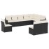 Set de sofás de jardín 10 pzas cojines ratán sintético