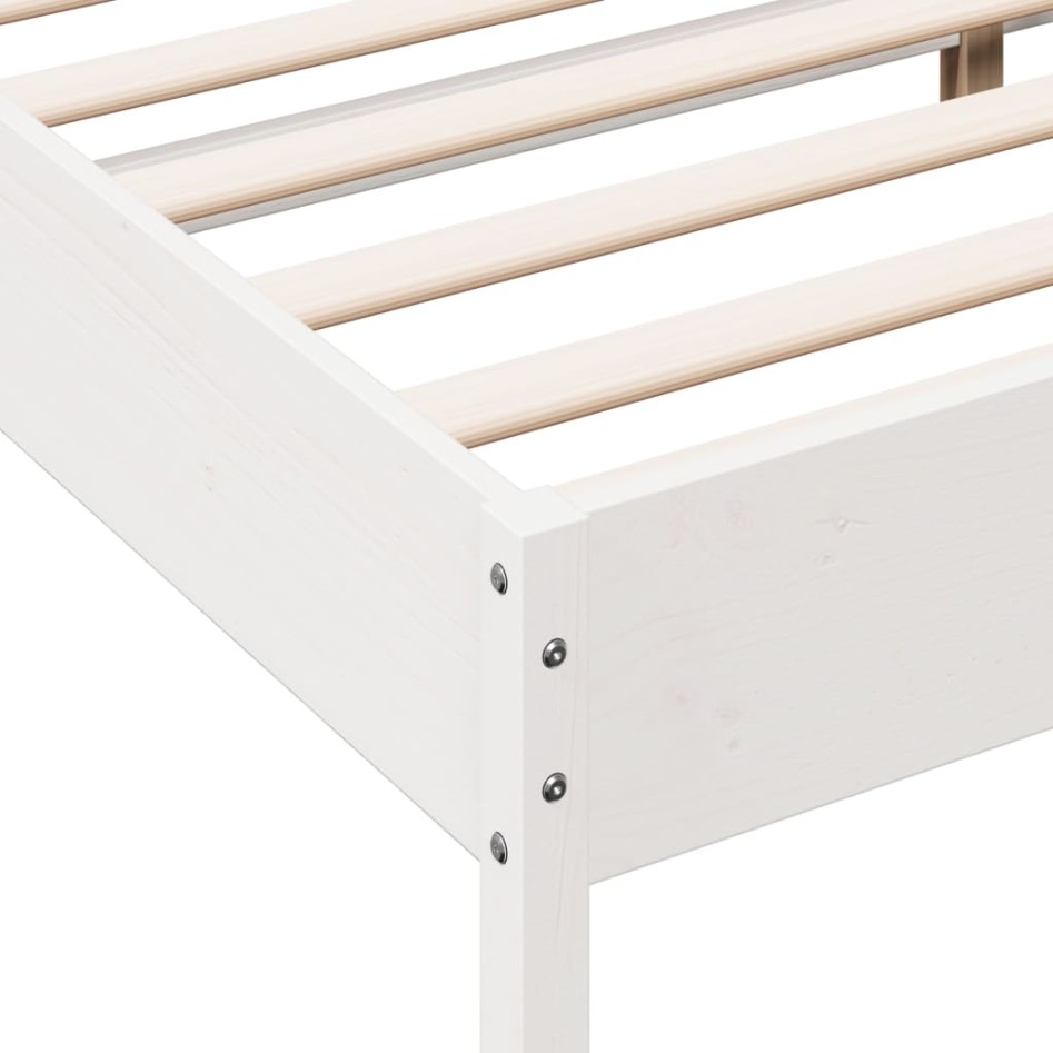 Estructura de cama sin colchón madera maciza de pino 160x200