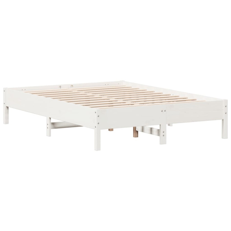 Estructura de cama sin colchón madera maciza blanca 120x190