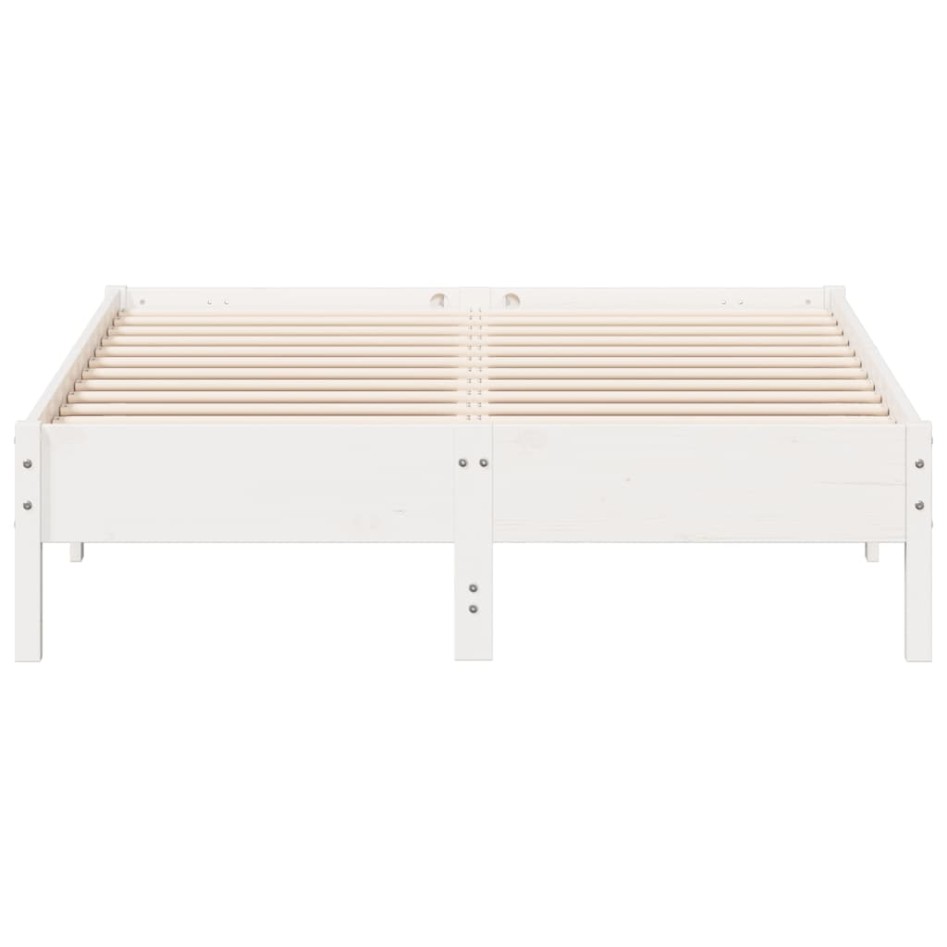 Estructura de cama sin colchón madera maciza blanca 120x190