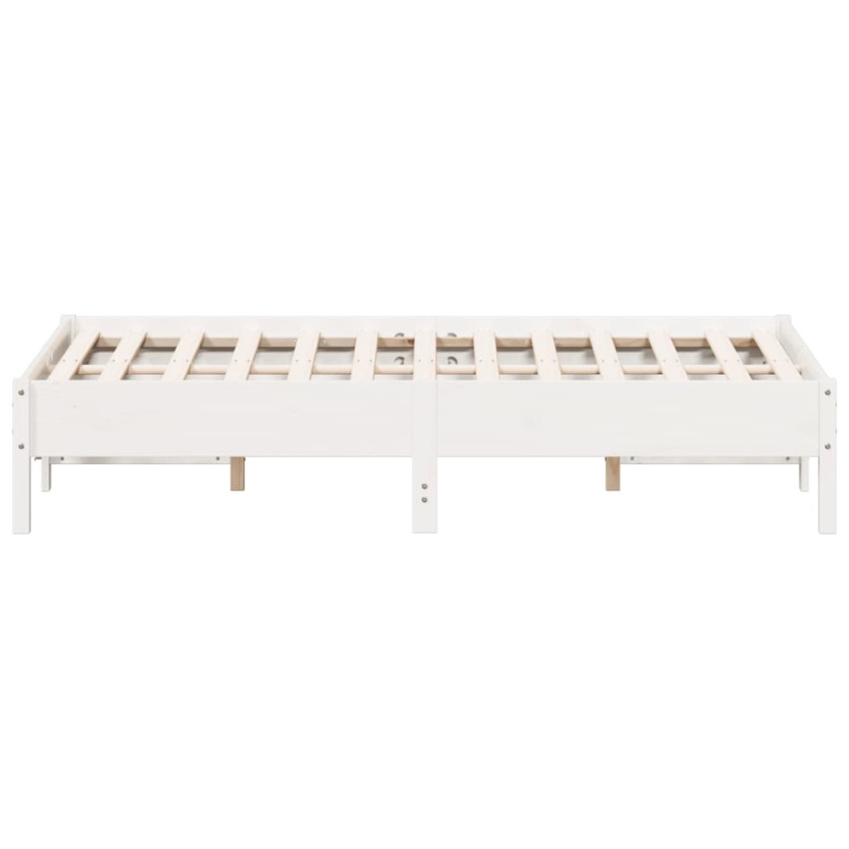 Estructura de cama sin colchón madera maciza blanca 120x190