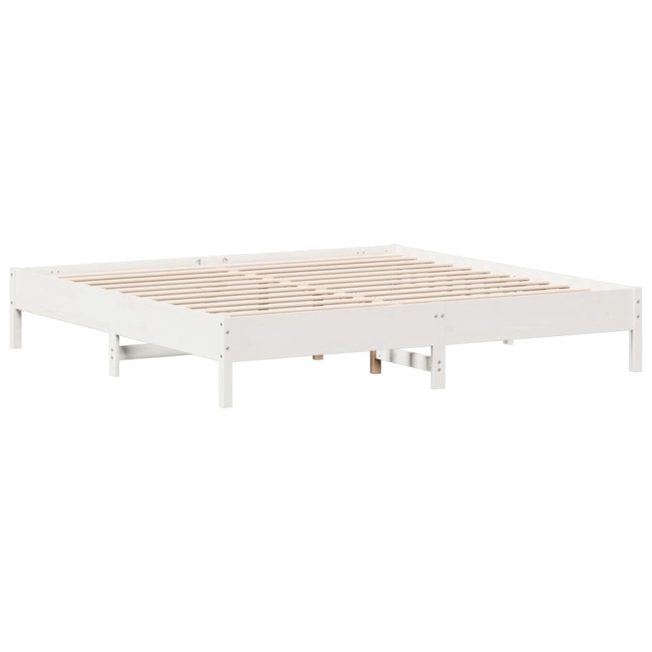 Cama sin colchón madera maciza de pino blanca 180x200