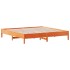 Cama sin colchón madera maciza de pino marrón cera 200x200