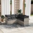 Set de sofás jardín y cojines 5 pzas ratán sintético gris