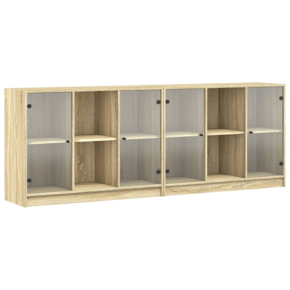 Estantería con puertas madera roble Sonoma 204x37x75