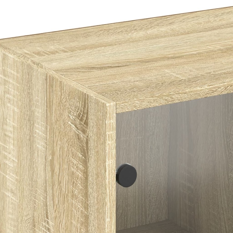 Estantería con puertas madera roble Sonoma 204x37x75