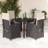 Set de muebles jardín 5 pzas con cojines ratán sintético