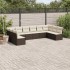 Set de sofás de jardín 10 pzas y cojines ratán sintético