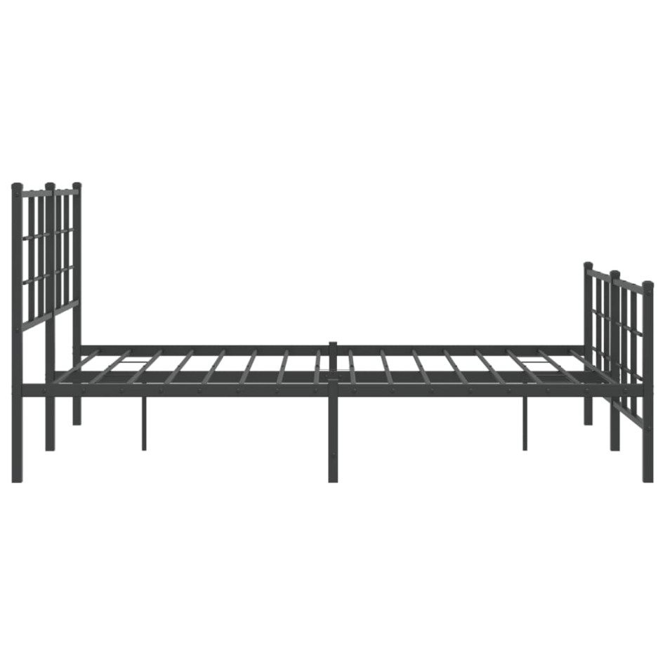 Estructura cama sin colchón con estribo metal negro 140x200