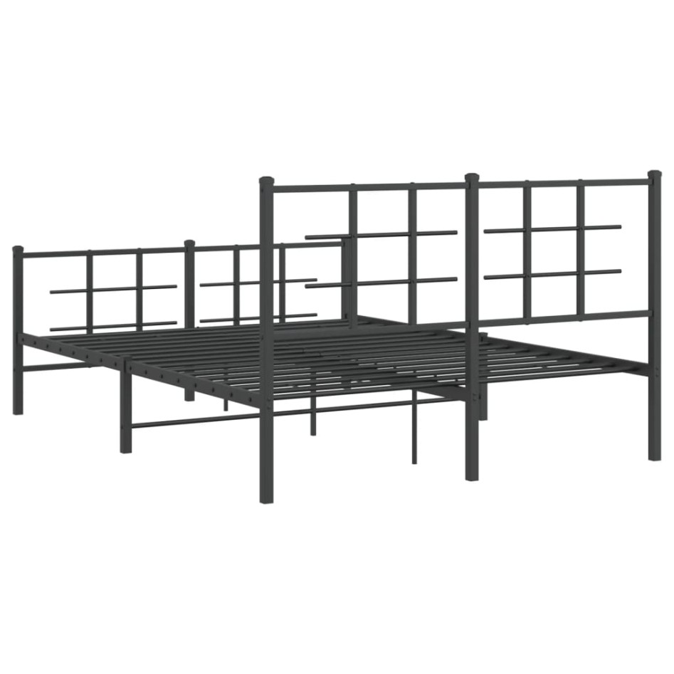 Estructura cama sin colchón con estribo metal negro 140x200