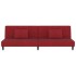 Sofá cama de 2 plazas con dos almohadas terciopelo rojo