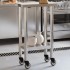 Mesa de trabajo de cocina con ruedas acero inox 55x30x85