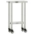 Mesa de trabajo de cocina con ruedas acero inox 55x30x85
