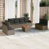 Set de muebles de jardín 9 pzas y cojines ratán sintético