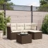 Set comedor de jardín 5 piezas y cojines ratán sintético