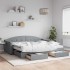 Sofá cama nido con cajones tela gris claro 90x200
