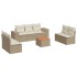 Juego de sofás de jardín con cojines beige 8 pzas ratán