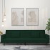 Sofá cama de 2 plazas con dos almohadas terciopelo verde