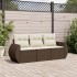Set sofás de jardín 3 piezas y cojines ratán sintético