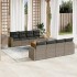 Set de muebles de jardín 9 pzas y cojines ratán sintético