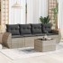 Set de sofás jardín y cojines 5 pzas ratán sintético gris