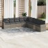 Set de muebles de jardín 9 pzas y cojines ratán sintético