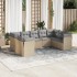 Set de sofás de jardín 9 pzas con cojines ratán sintético