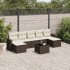 Set sofás de jardín 8 piezas y cojines ratán sintético