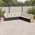 Set de sofás de jardín 8 piezas y cojines ratán sintético