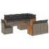 Set de muebles de jardín 9 pzas y cojines ratán sintético