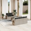 Set de sofás de jardín 6 pzas y cojines ratán sintético gris