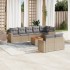 Set de sofás de jardín 9 pzas con cojines ratán sintético