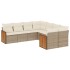 Juego de sofás de jardín con cojines beige 8 pzas ratán