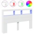 Cabecero de cama con LED blanco 160x17x102