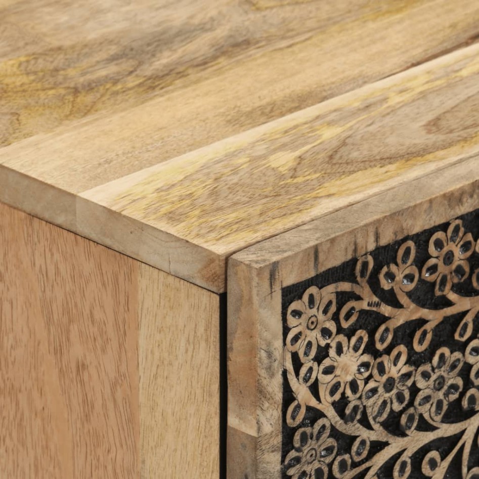 Mesita de noche madera maciza de mango 50x33x60