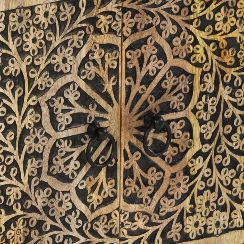 Mesita de noche madera maciza de mango 50x33x60